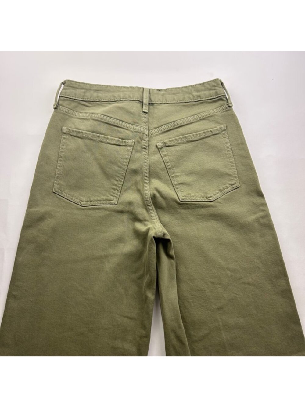 TALL Old Navy Olive Green Denim High Rise Wide Leg Jeans 2T - Picture 7 of 7